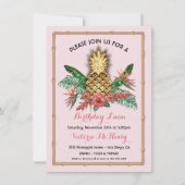 Invitation Parti Tropical Golden Pineapple Luau (Devant)