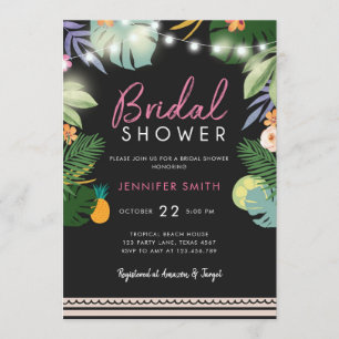 Invitation Parti tropical Luau Aloha Fête des mariées rose
