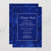 Invitation Parti Trunk College Élégant Éclairage Navy Blue In (Devant / Derrière)