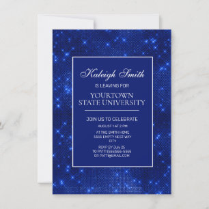 Invitation Parti Trunk College Élégant Éclairage Navy Blue In