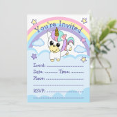 Invitation Parti Unicorn (Debout devant)
