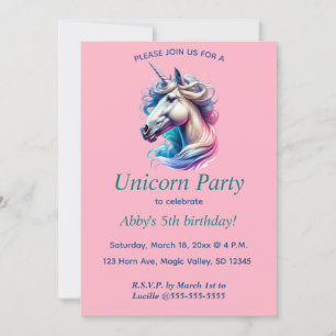 Invitation Parti Unicorn modifiable