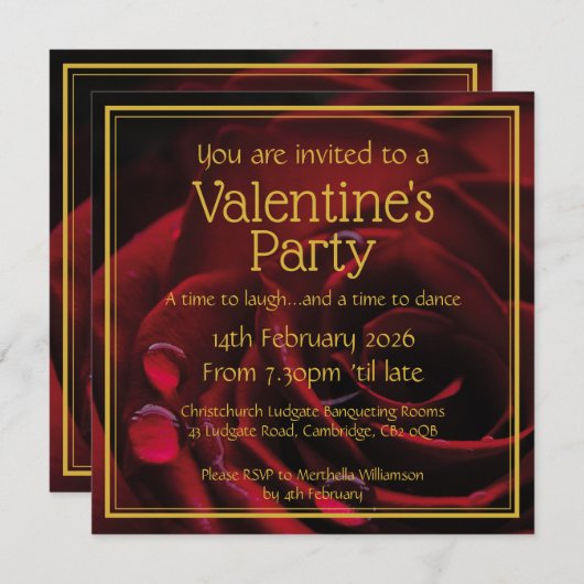 Invitation PARTI VALENTINE Écriture chrétienne Célébration (Devant / Derrière)