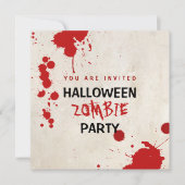 Invitation Parti Vampire sanglant Zombie Halloween (Devant)