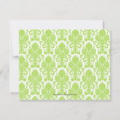 Invitation Parti vert Damask moderne (Dos)