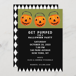 Invitation Parti Vintage Citrouille d'Halloween