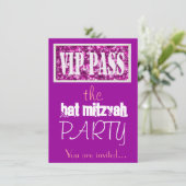 Invitation Parti VIP Bat mitzvah rose et violet (Debout devant)