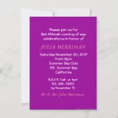 Invitation Parti VIP Bat mitzvah rose et violet (Dos)