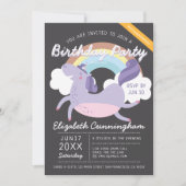 Invitation Parti virtuel d'anniversaire de Modern Cute Rainbo (Devant)