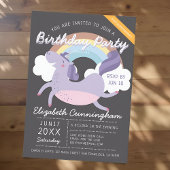 Invitation Parti virtuel d'anniversaire de Modern Cute Rainbo