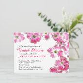 Invitation Parti Wedding shower des fleurs roses (Debout devant)