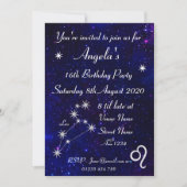 Invitation Parti Zodiac Leo Galaxy (Devant)