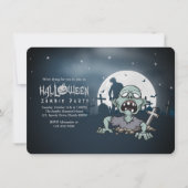 Invitation Parti Zombie d'Halloween | (Devant)