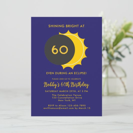 Invitation Partial Solar Eclipse 2025 60e anniversaire (Debout devant)