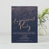 Invitation PARTICIPATION Douche Rose bleu Gold Confetti (Debout devant)