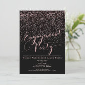 Invitation PARTICIPATION Douche Rose noir Gold Confetti (Debout devant)