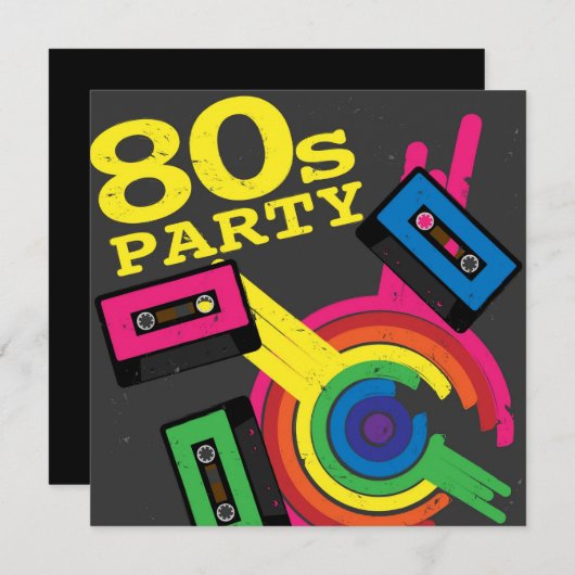 Invitation partie 80s (Devant / Derrière)