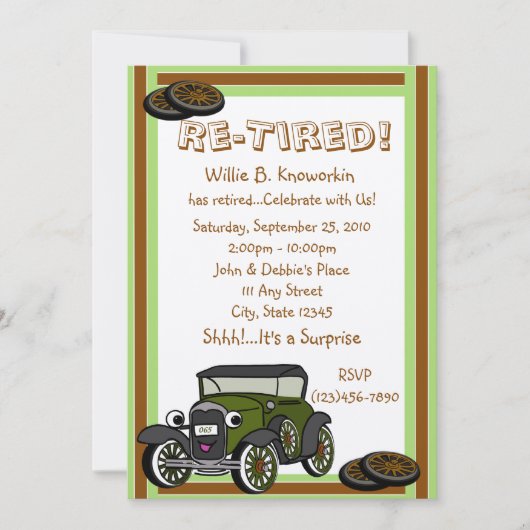 Invitation Partie à la retraite/à la retraite (Devant)
