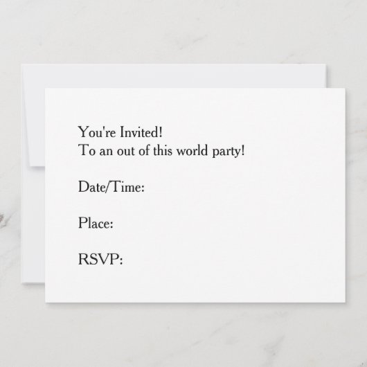 Invitation Partie à l'invitation (Dos)