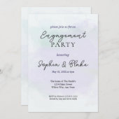Invitation Partie Abstraite de fiançailles vert/pourpre (Devant / Derrière)