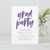 Invitation Partie Abstraite de graduation en violet (Debout devant)