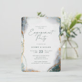 Invitation Partie Abstraite d'engagement Eucalyptus Green & G (Debout devant)