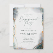 Invitation Partie Abstraite d'engagement Eucalyptus Green & G (Devant)