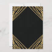 Invitation Partie Abstraite d'engagement géométrique en or no (Dos)