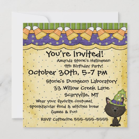 Invitation Partie avec l'invitation de Halloween de goules (Dos)