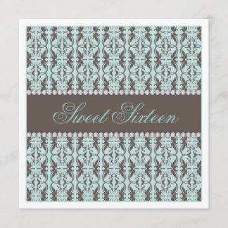 Invitation Partie blanche turquoise de bijou de dentelle de