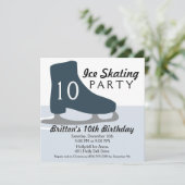 Invitation Partie bleue de minuit de patinage de glace de (Debout devant)