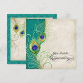 Invitation Partie bleue turquoise de Quinceanera de damassé (Devant / Derrière)