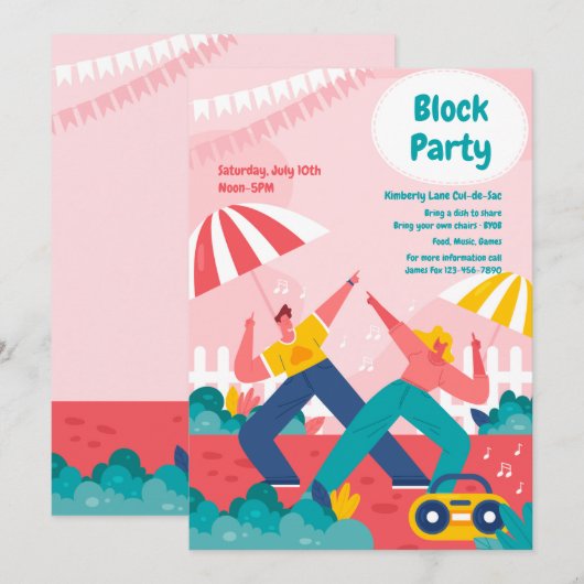 Invitation Partie bloc 2 (Devant / Derrière)