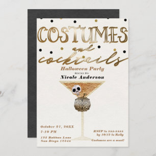 Invitation Partie chic élégante de Halloween de costumes et