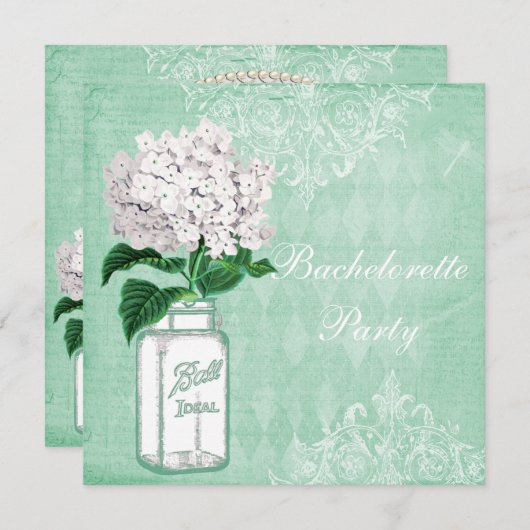 Invitation Partie chic minable de Bachelorette de pot et (Devant / Derrière)