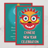Invitation Partie chinoise de nouvelle année de dragon (Devant / Derrière)