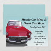 Invitation Partie classique de voiture de muscle (Devant / Derrière)