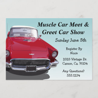 Invitation Partie classique de voiture de muscle