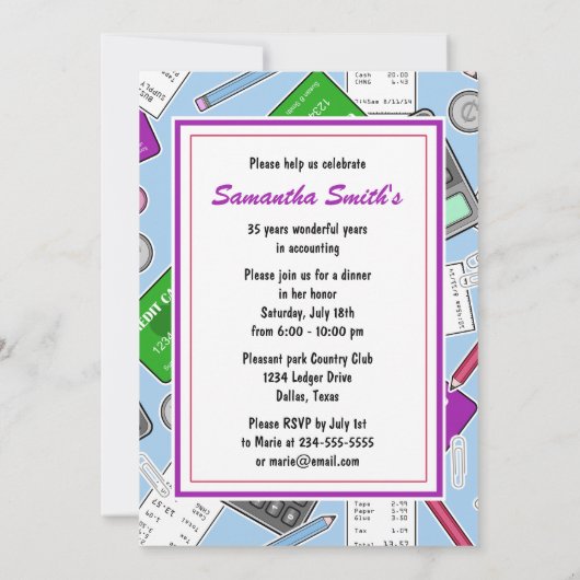 Invitation Partie comptable à la retraite (Dos)