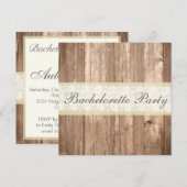 Invitation Partie crème rustique chic minable de Bachelorette (Devant / Derrière)