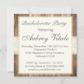 Invitation Partie crème rustique chic minable de Bachelorette (Dos)