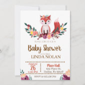 Invitation Partie d'animal d'invitation de baby shower de Fox (Devant)