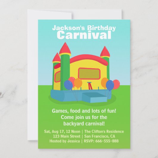 Invitation Partie d'anniversaire de enfant - carnaval heureux (Devant)