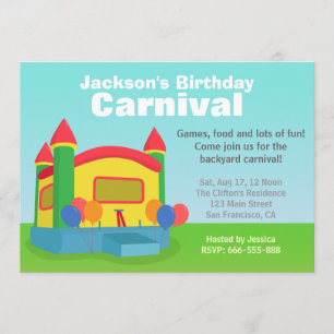 Invitation Partie d'anniversaire de enfant - carnaval heureux