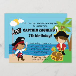 Invitation Partie d'anniversaire de enfant de pirate