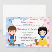Invitation Partie d'anniversaire de enfant de prince (Devant / Derrière)