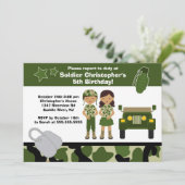 Invitation Partie d'anniversaire de enfant de soldat de (Debout devant)