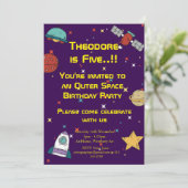 Invitation Partie d'anniversaire de l'espace extra-atmosphéri (Debout devant)