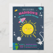 Invitation Partie d'anniversaire de l'espace extra-atmosphéri (Devant)