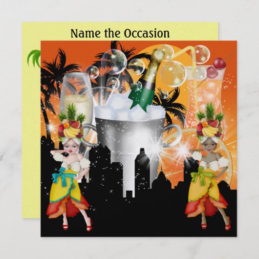 Invitation Partie dans les lumières lumineuses de style - SRF (Devant / Derrière)